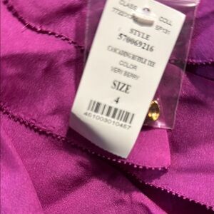 White House Black Market Purple Ruffled Blouse with Peter Pan Collar